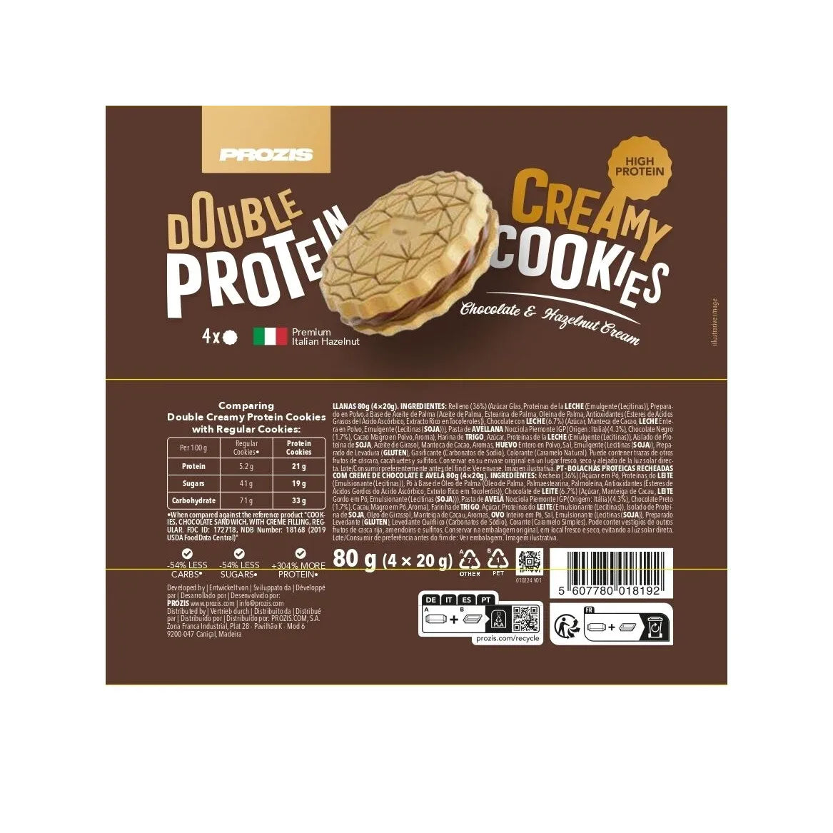 Prozis Double Creamy Protein Cookies (1 pack of 4) — image 3
