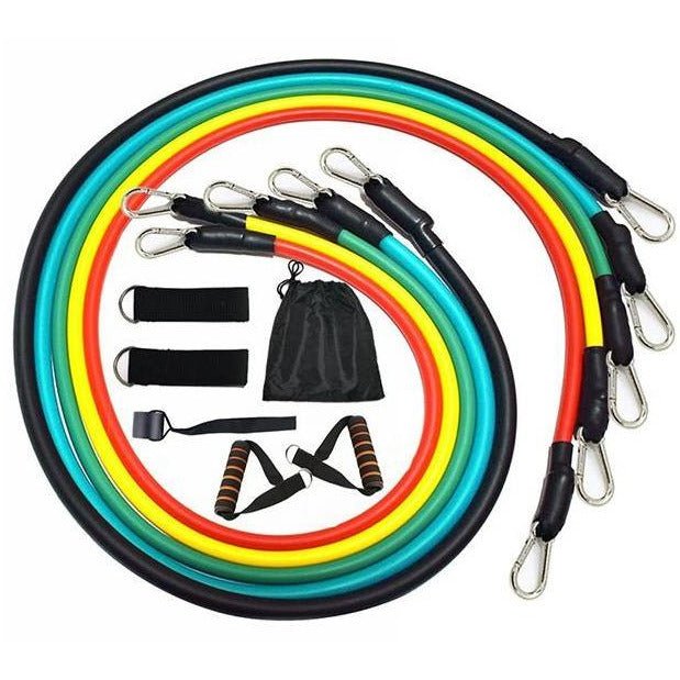 11 pcs Resistance Bands Set (with handles, door anchor, and ankle straps) - Top Nutrition and Fitness