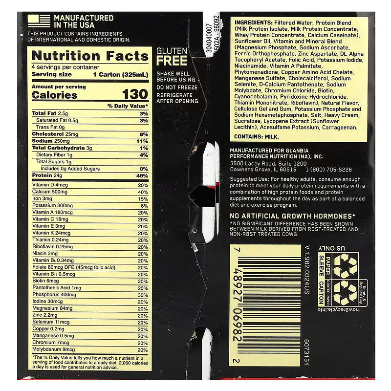 Optimum Nutrition Gold Standard RTD Protein Shake — alternate angle