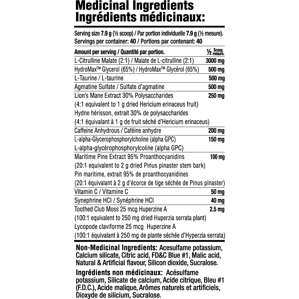 Mammoth SHOCK Pre-Workout (40 servings) — Blue Lightning front