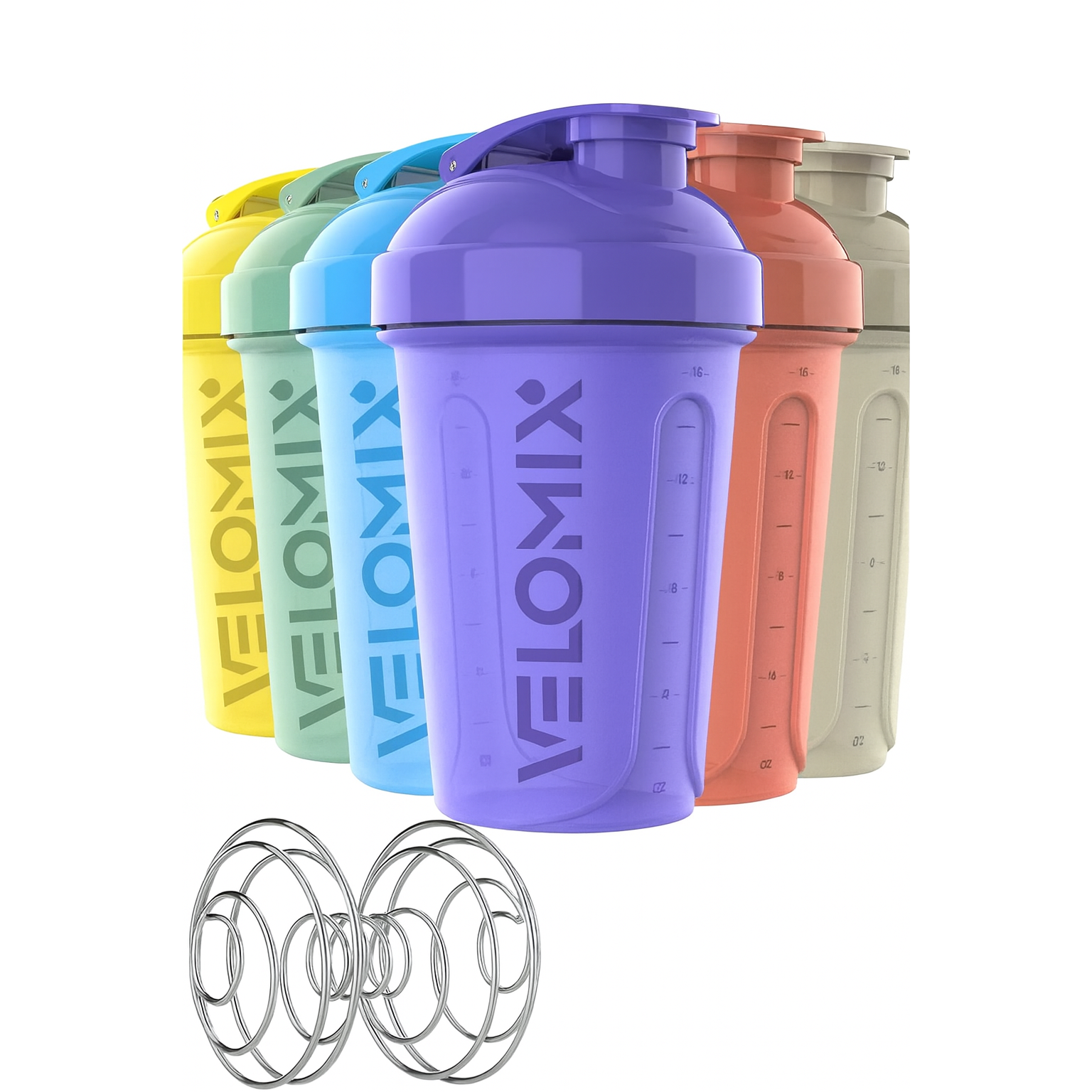 VELOMIX Shaker Bottle with stainless ball (1 bottle - 20oz)