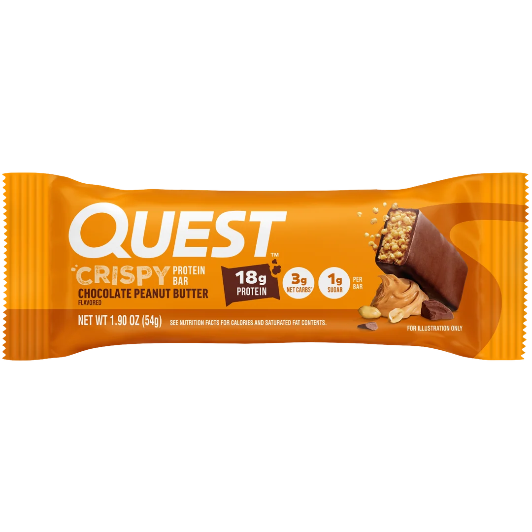 Quest Nutrition Hero Crispy Protein Bar (1 bar), Chocolate Peanut Butter flavour, front of bar