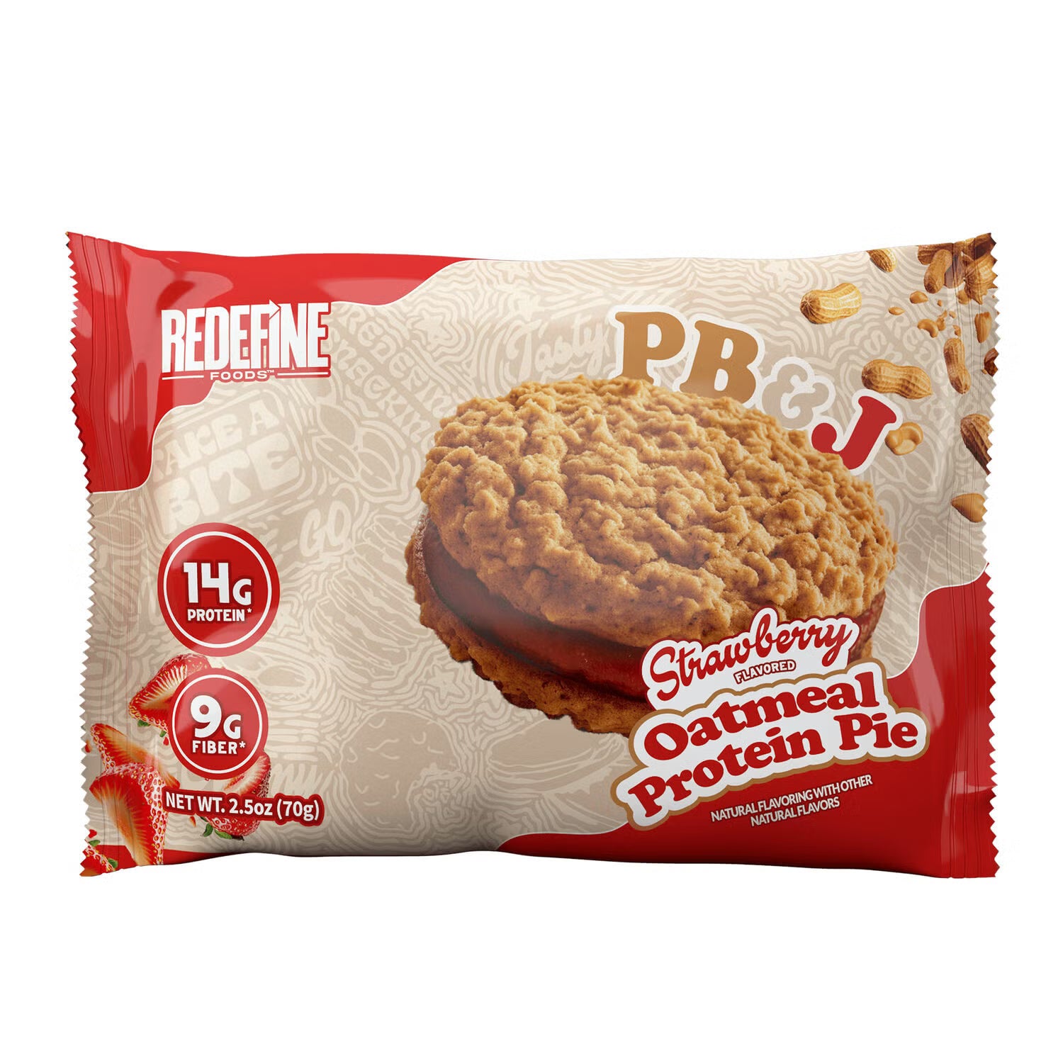 Redefine Foods Skippy Oatmeal Protein Pie (1 pie) — Peanut Butter Strawberry Jelly