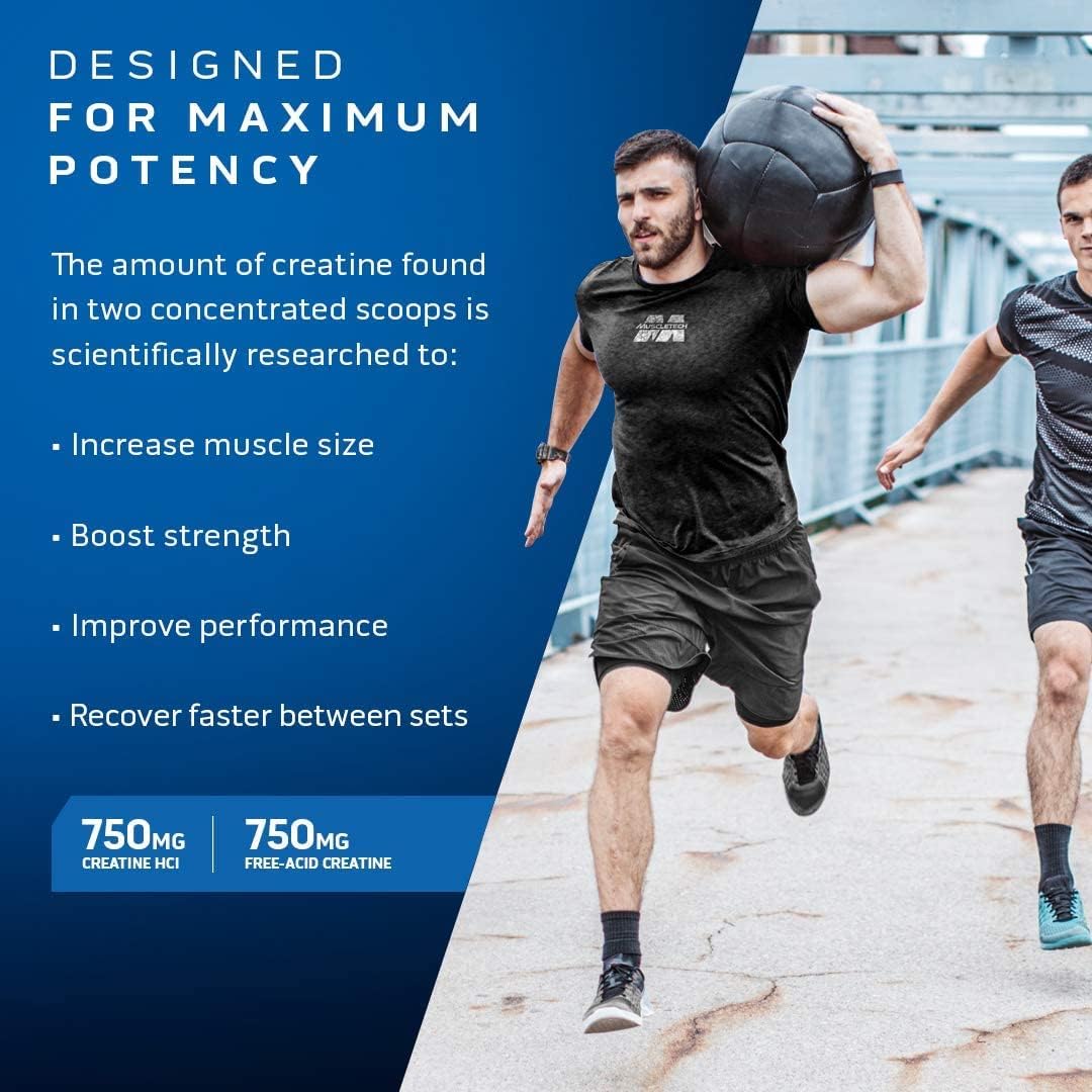 MuscleTech Creactor - Créatine HCL et créatine acide libre (120 portions)