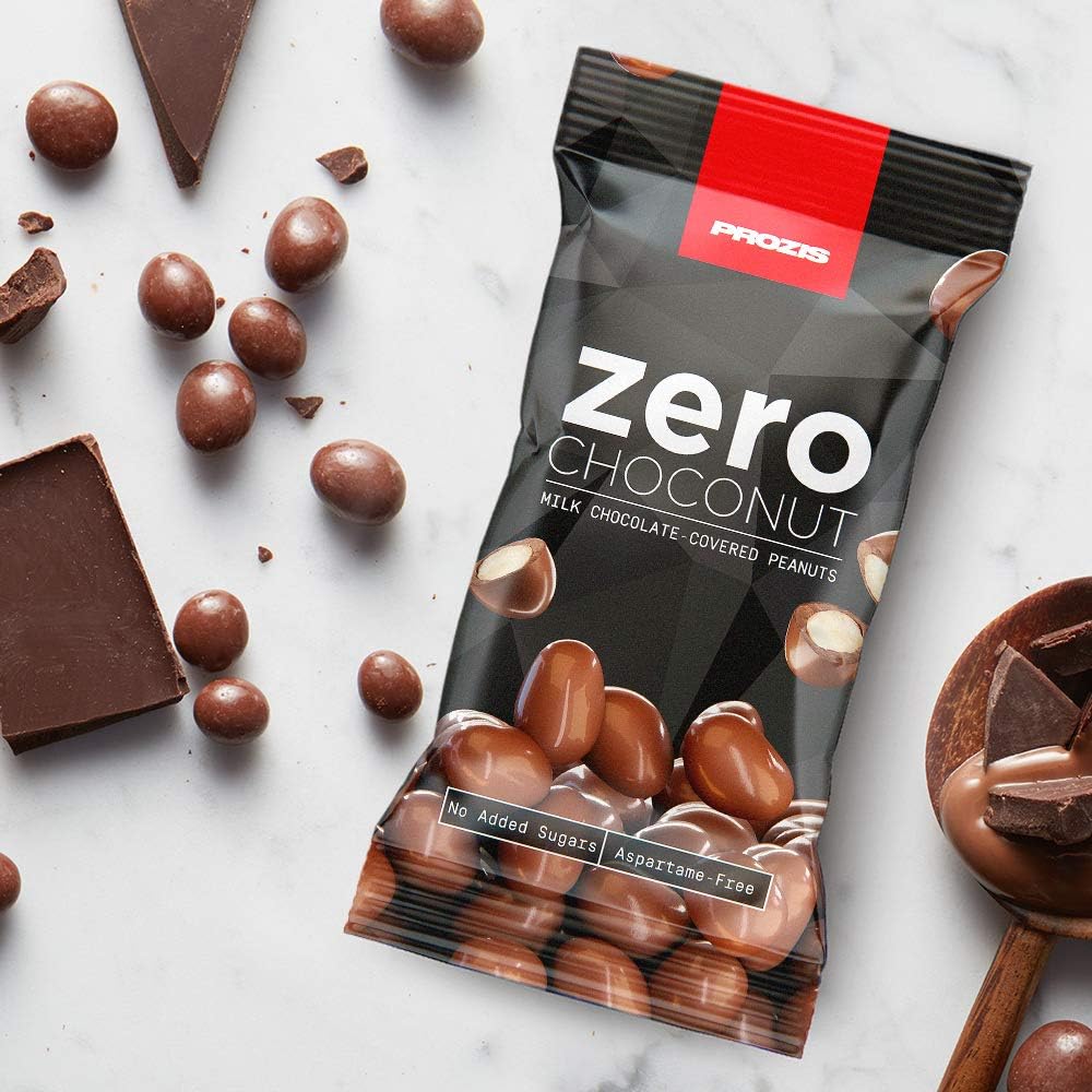 Prozis Zero Choconut — front of bag, milk chocolate-covered peanuts snack in Canada