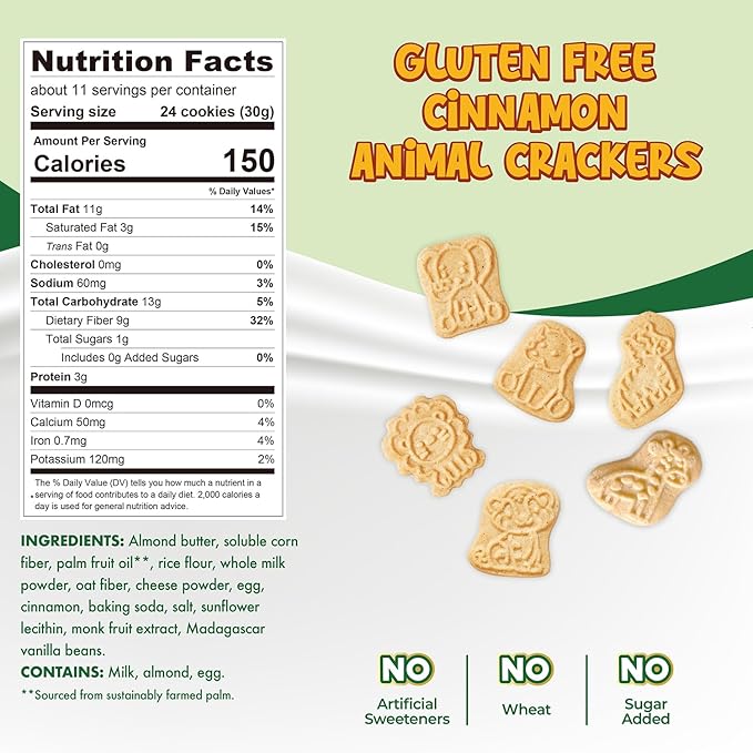 ChocZero Keto GF Cinnamon Animal Crackers (1 tub of 264 cookies)