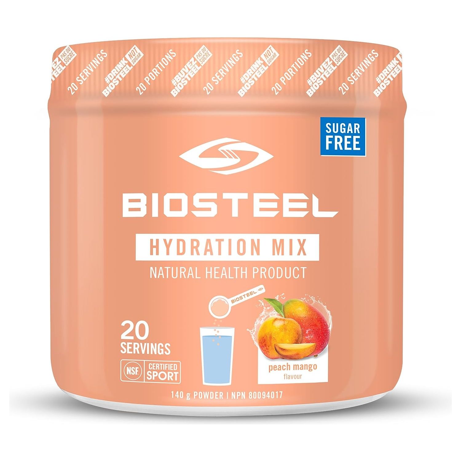 BioSteel Hydration Mix (20 servings) Electrolytes Peach Mango Biosteel