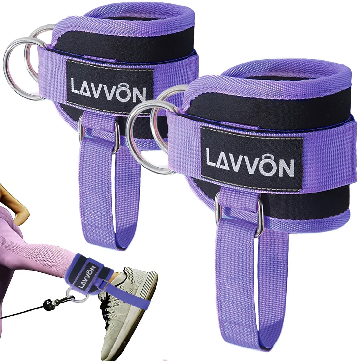 One padded neoprene ankle strap for leg curls, hip abductors and glute kickbacks, sold individually