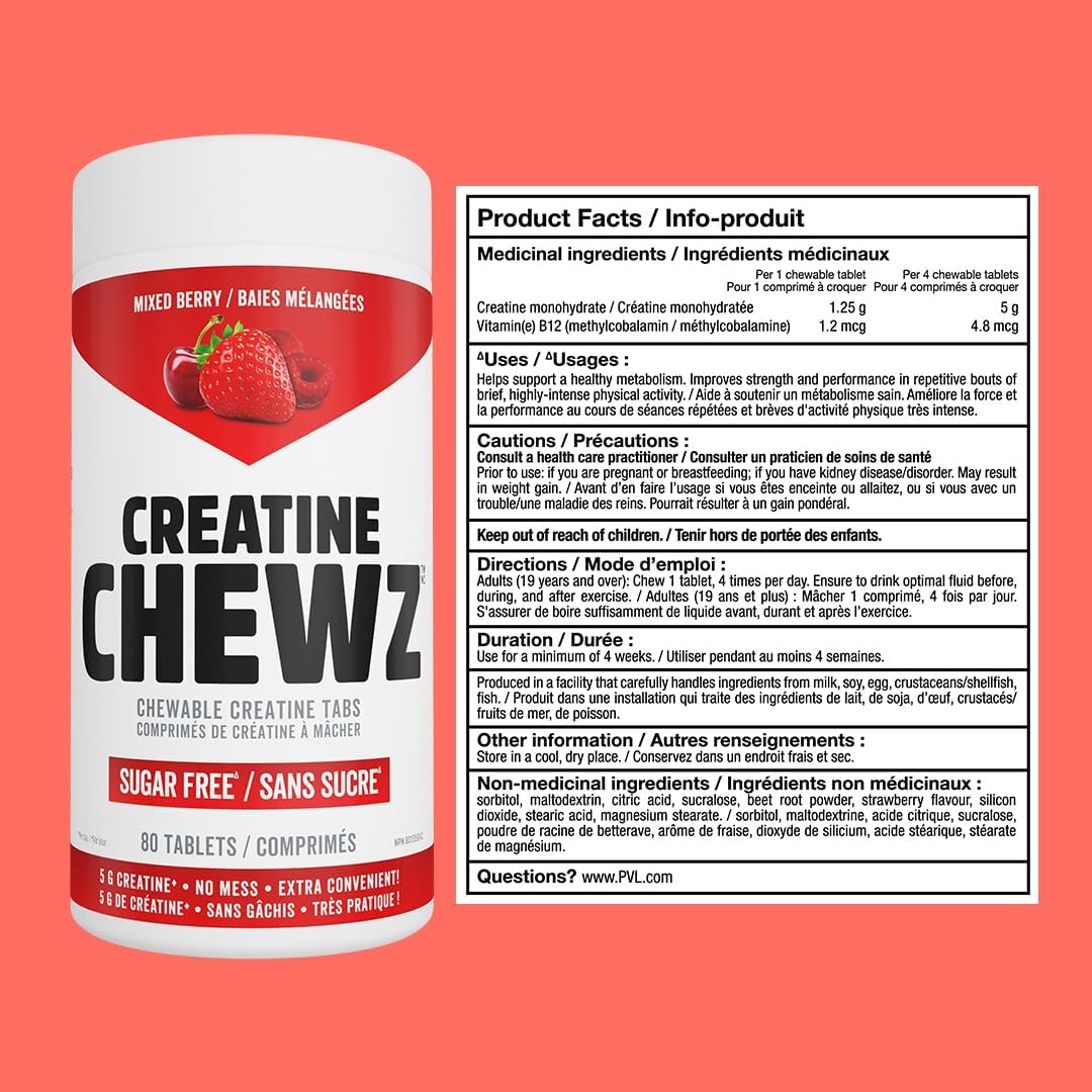 PVL Creatine Chewz (80 chewables) — image 3