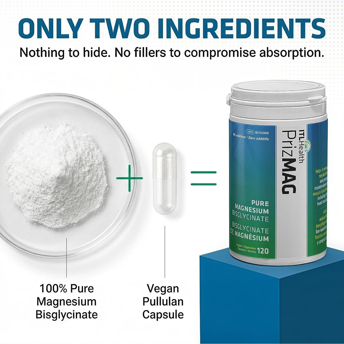 ITL Health PrizMAG Magnesium Bisglycinate (120 caps), retail bottle