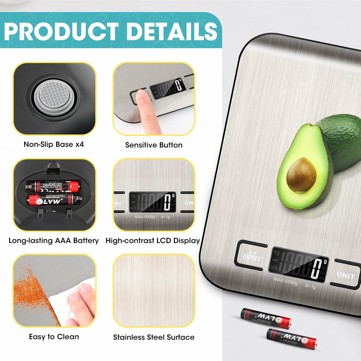 Digital Food Weight Scale (1 scale w. battery included)