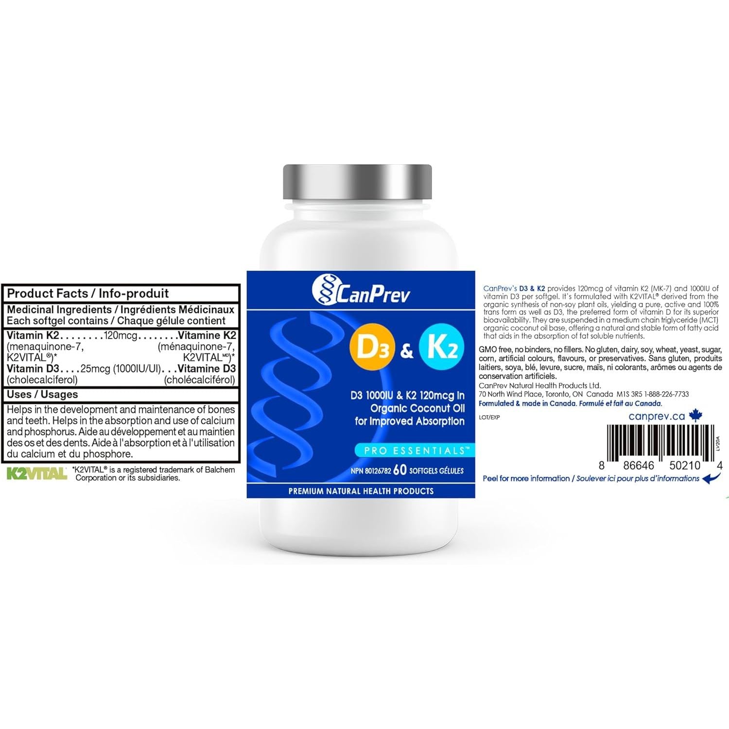 CanPrev D3 & K2 (60 softgels) — image 3