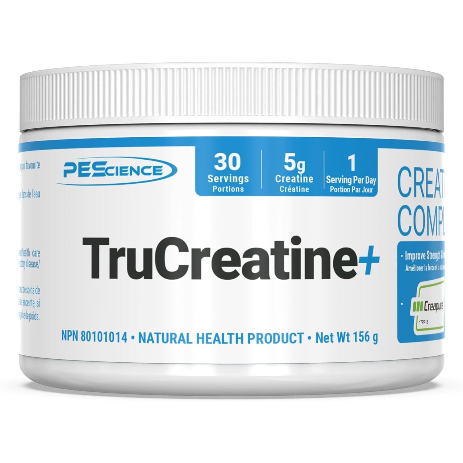 PEScience TruCreatine+ Creapure® Micronized Creatine Monohydrate Powder (150g - 30 Servings) — micronized creatine monohydrate powder