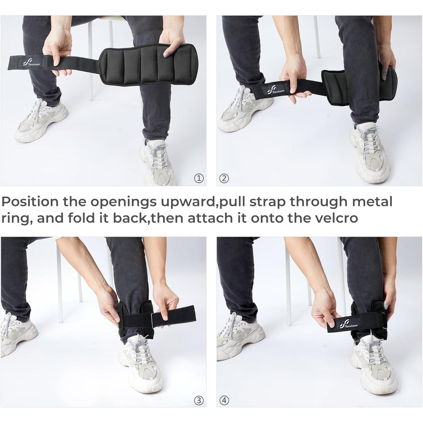 Sportneer Adjustable Ankle & Wrist Weights (2 Pack adjustable from 1-4 lbs)