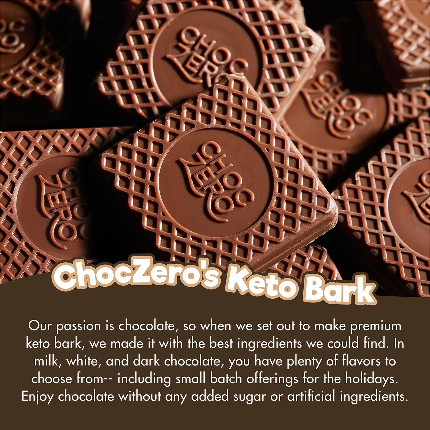 ChocZero Sugar Free Keto Bark (1 bar of 8 pieces) — alternate angle