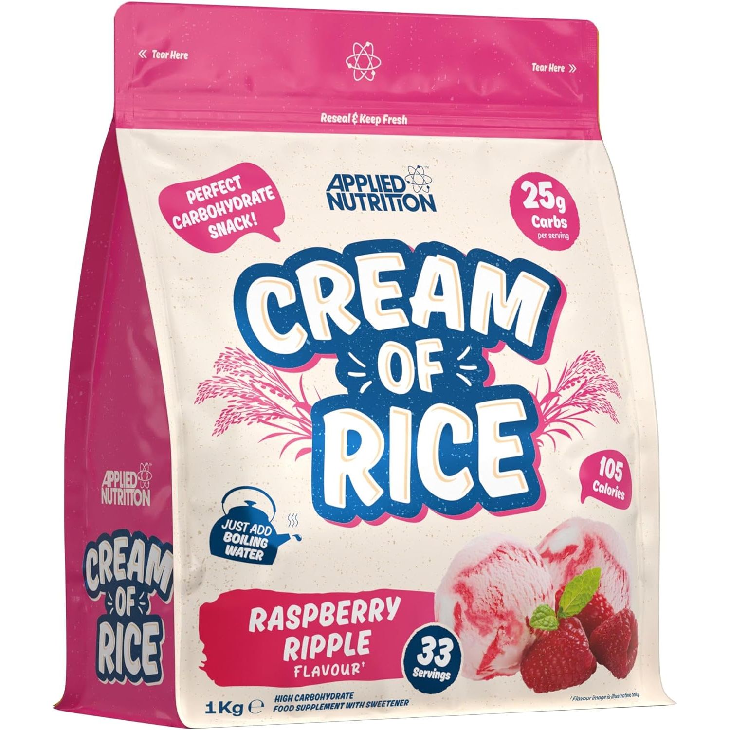 Applied Nutrition Cream Of Rice (1kg) — Raspberry Ripple