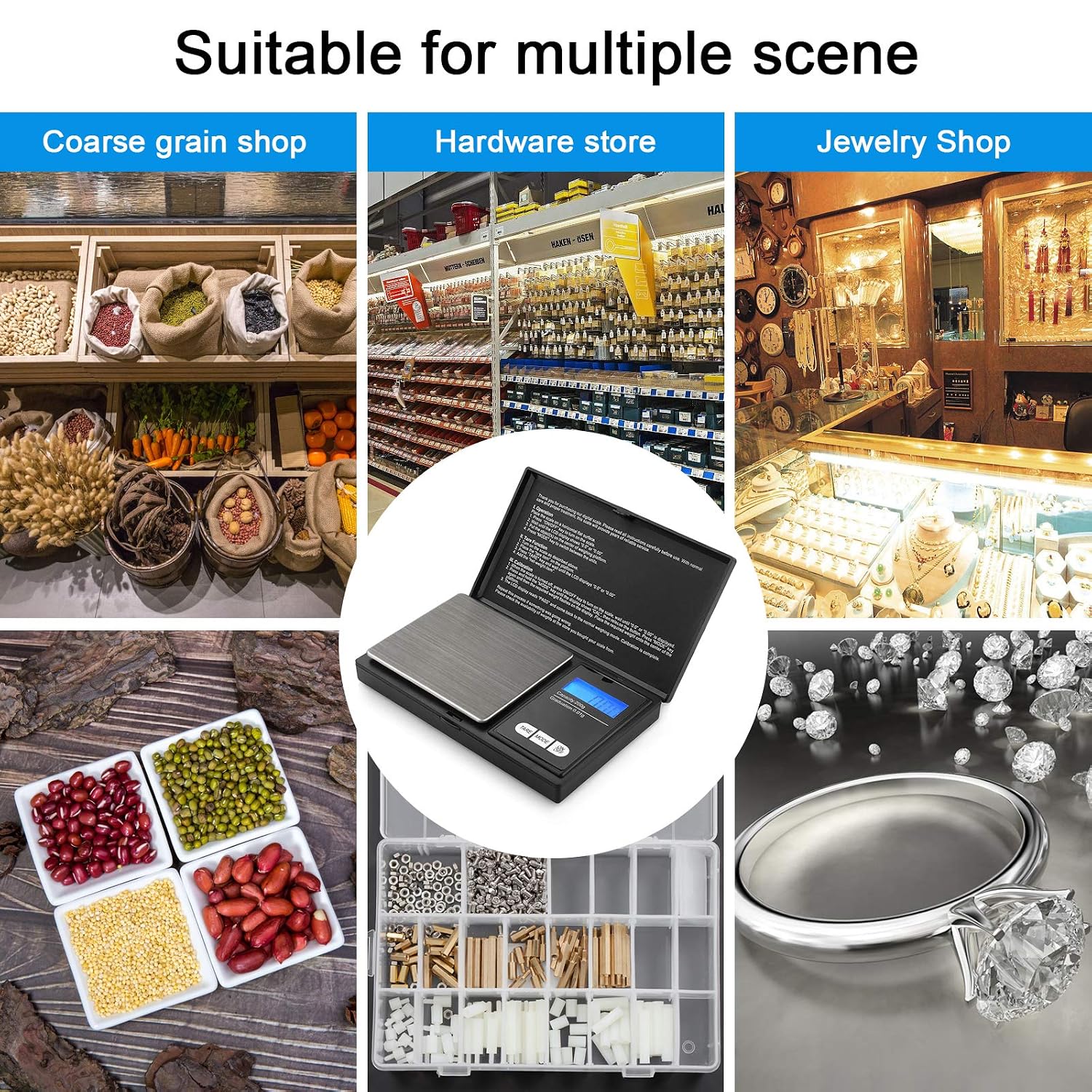 200g digital scale weighing supplement powder for accurate macro tracking and dosing