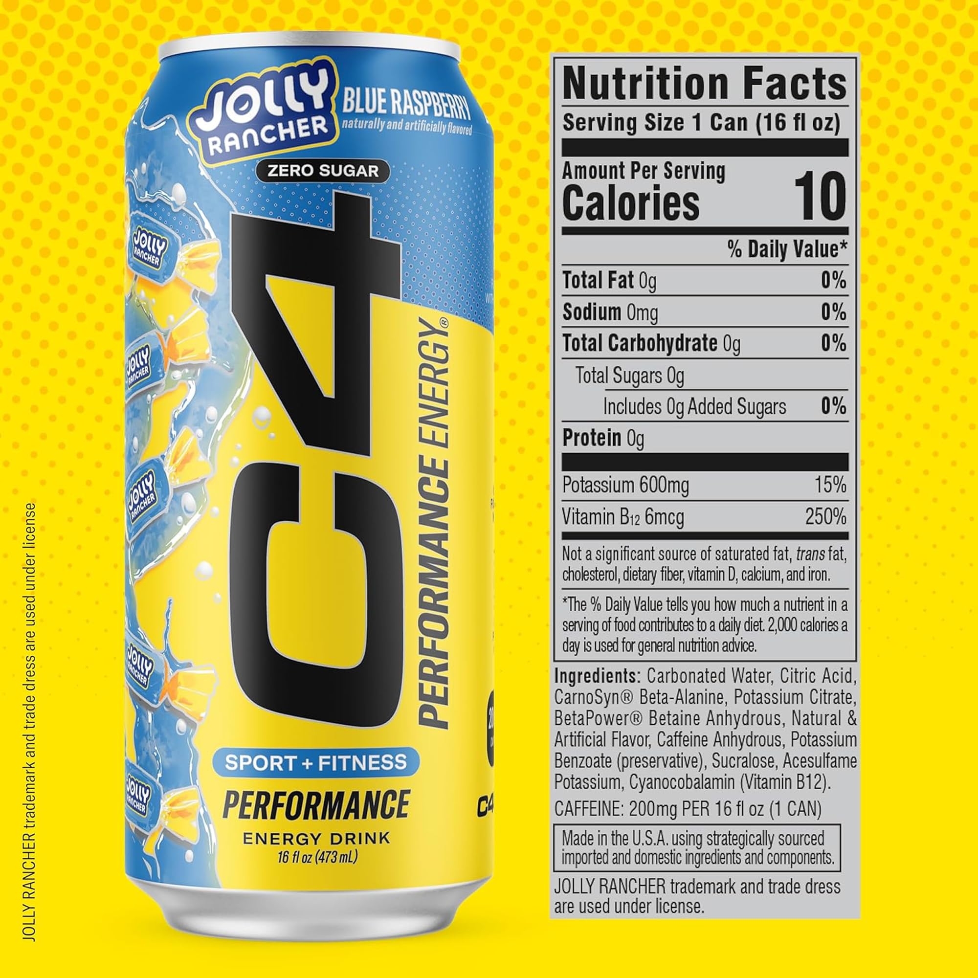 C4 Original Energy Drink Can | Carbonated Pre-Workout Drink Canada & USA Versions (1 can) Starburst Strawberry (USA) - Celluc