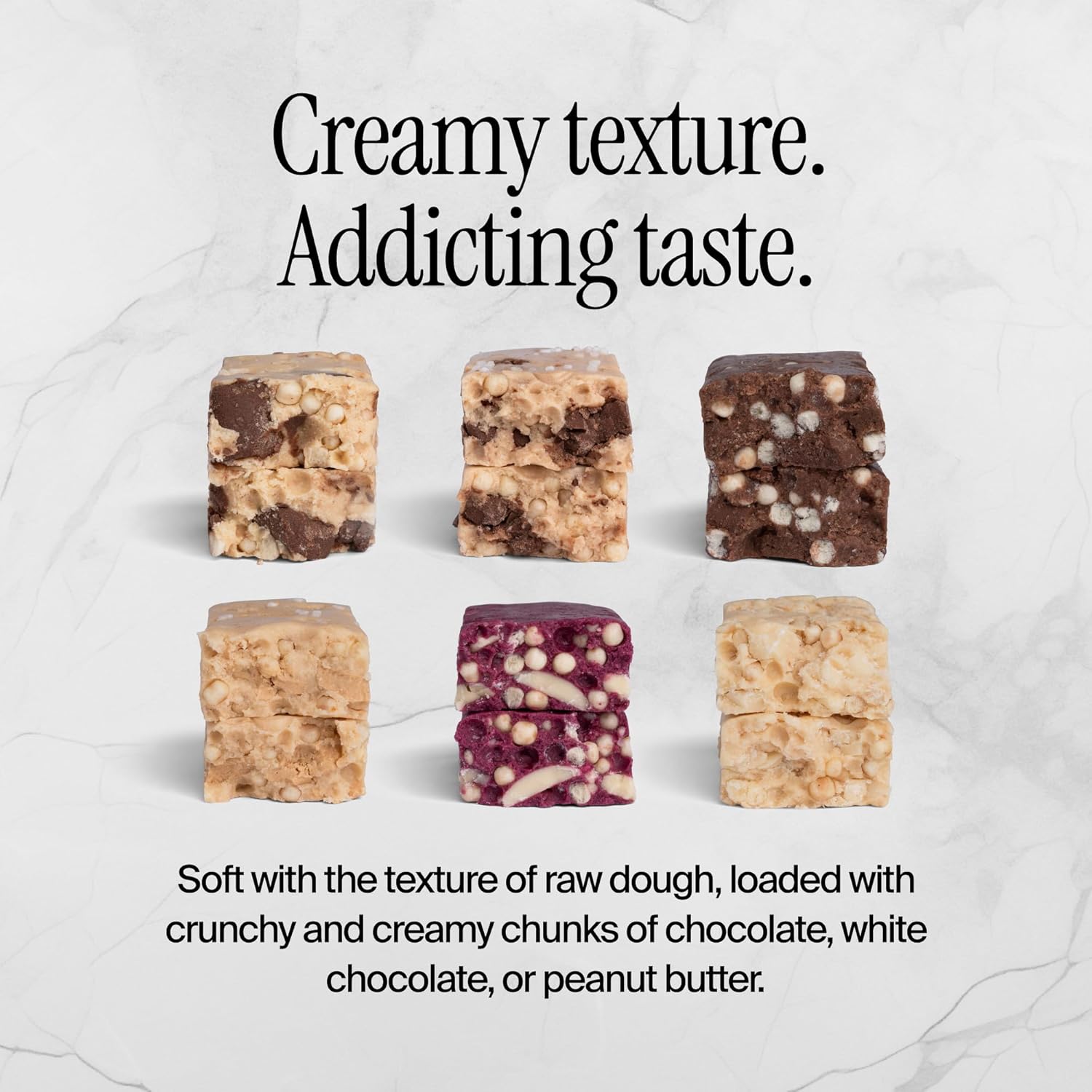 David Protein Bars cut open showing soft dough texture with chocolate and white chocolate chunks