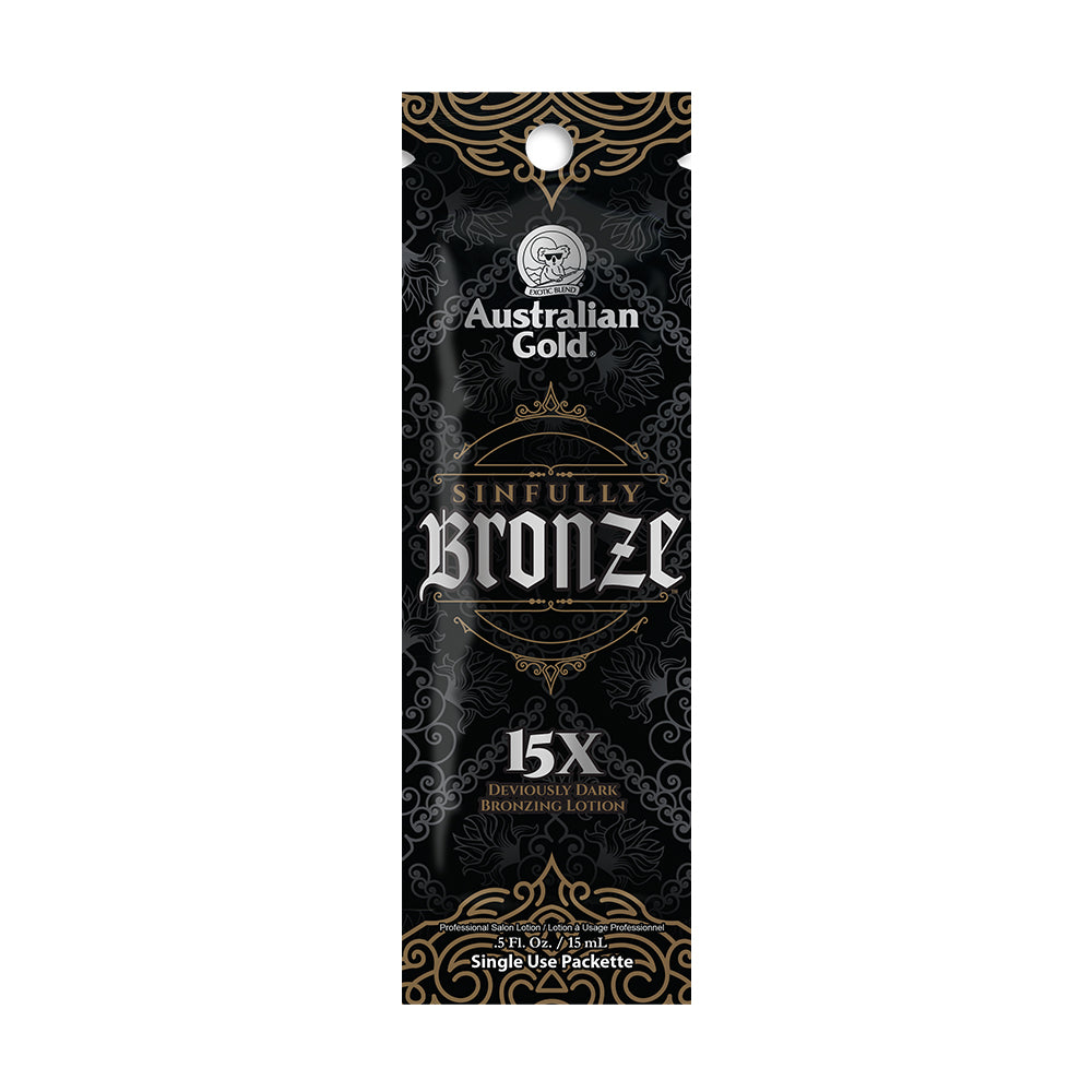 Australian Gold AG Sinfully Bronze Tanning lotion (SAMPLE) — front of package — in Canada