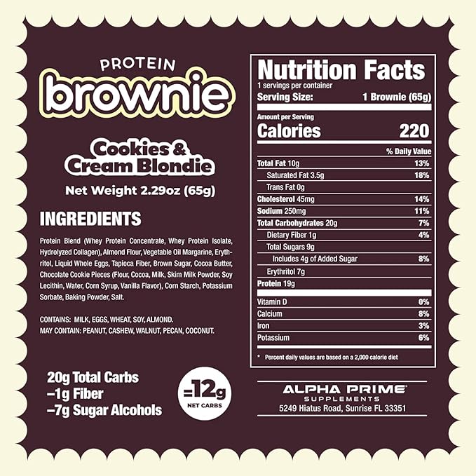 AP Prime Bites Protein Brownie (1 brownie) - Top Nutrition and Fitness