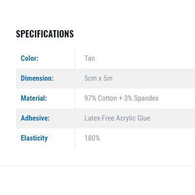 ATHLETIC KINESIOLOGY TAPE (K-TAPE) – TAN (1 ROLL) - Top Nutrition and Fitness