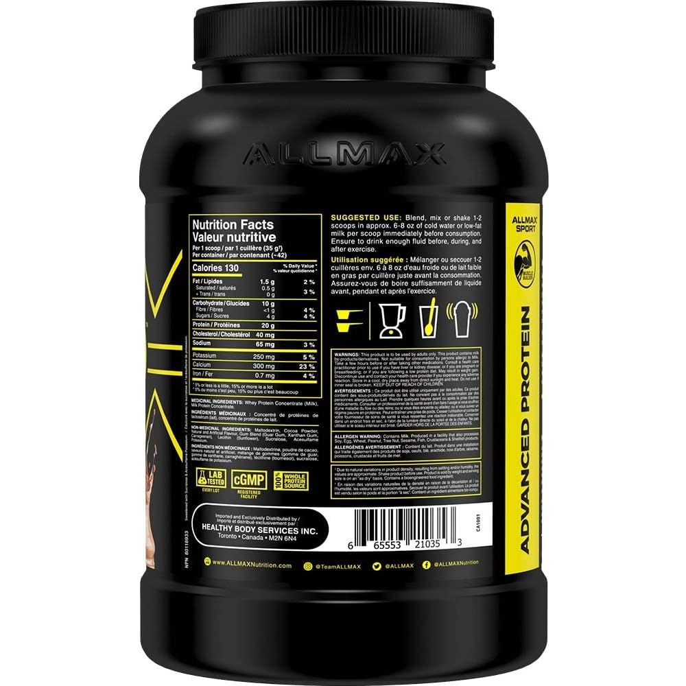 Allmax Allpro Whey Protein Powder (3.2lb - 42 servings) - Top Nutrition and Fitness