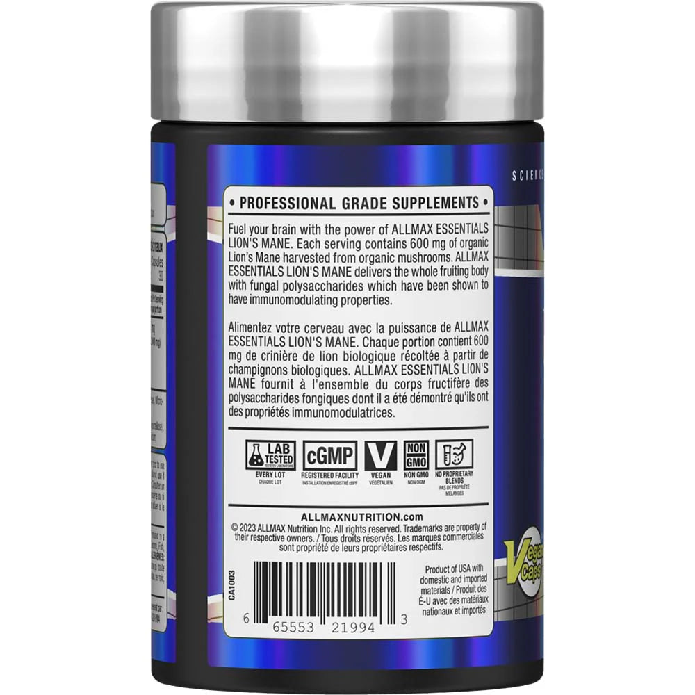 Allmax Lion's Mane Extract (60 Capsules) - Top Nutrition and Fitness