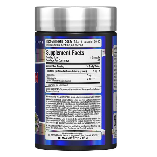 Allmax Melatonin 8HR (60 Capsules) - Top Nutrition and Fitness