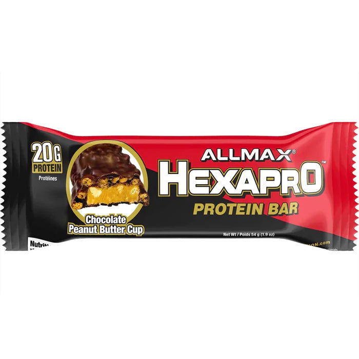 Allmax Nutrition Hexapro Protein Bar (1 bar) — Chocolate Peanut Butter Cup BB April 2, 2026 FINAL SALE
