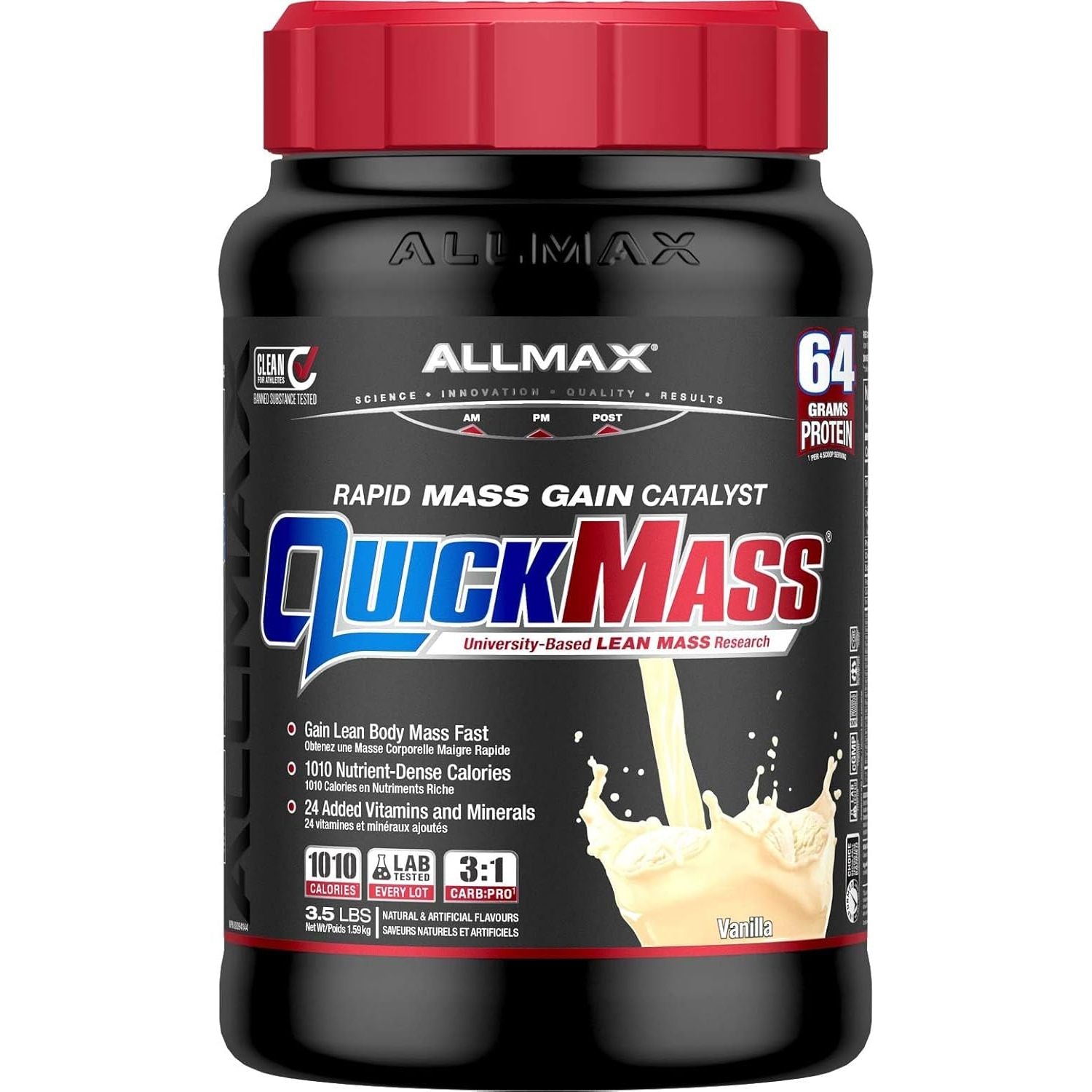 Allmax Quickmass Mass Gainer Protein Powder (3.5 lbs) *FINAL SALE* BB 06/2025 - Top Nutrition and Fitness