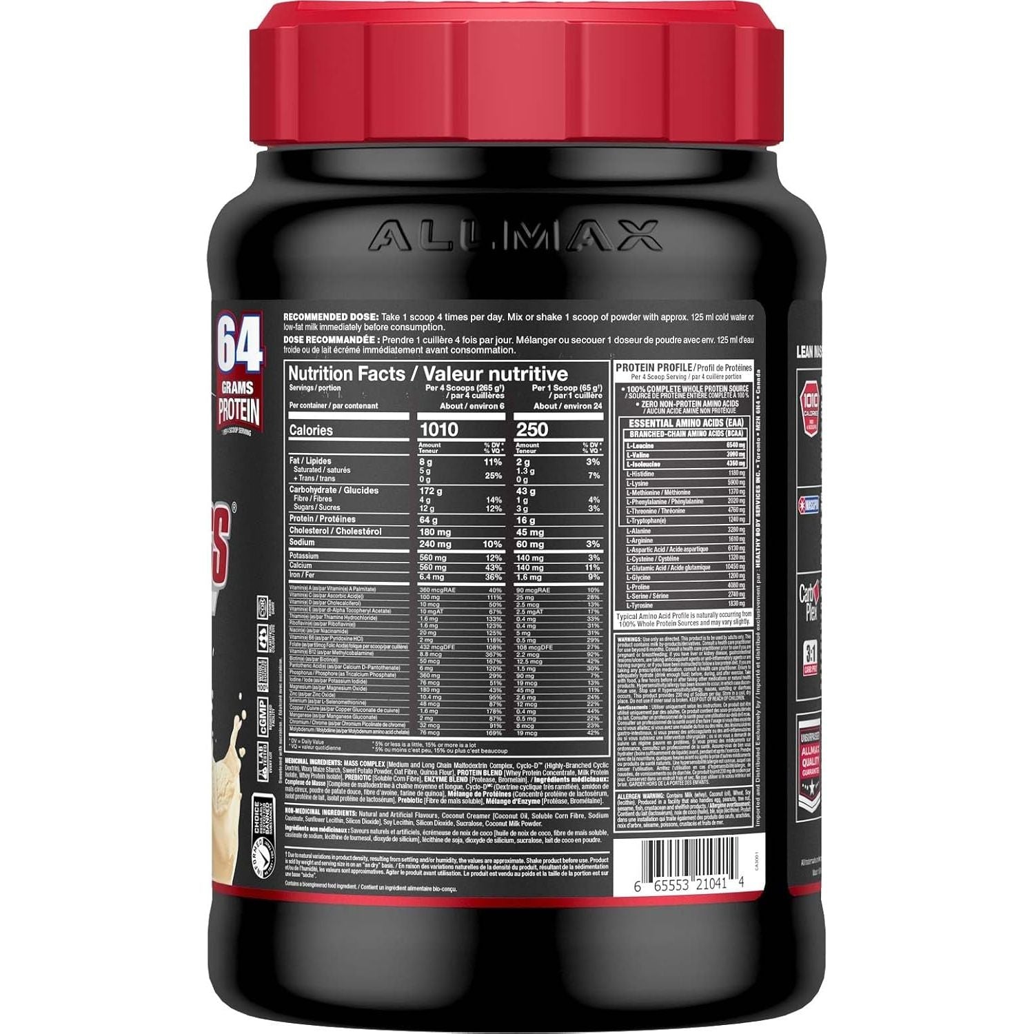 Allmax Quickmass Mass Gainer Protein Powder (3.5 lbs) *FINAL SALE* BB 06/2025 - Top Nutrition and Fitness