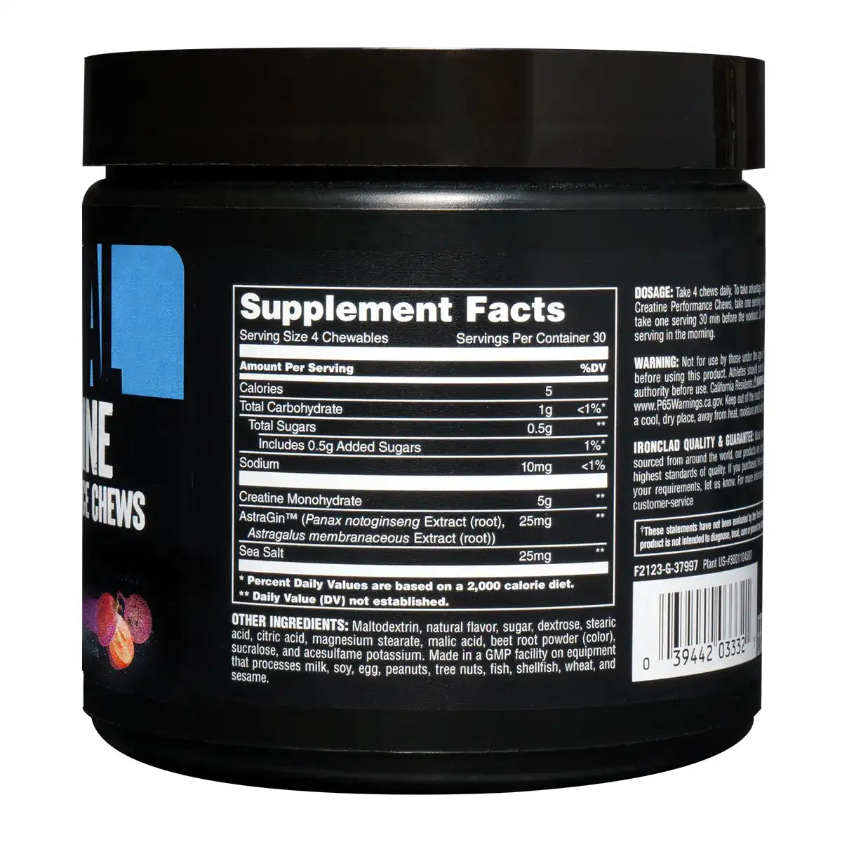 Animal Creatine Monohydrate Chews (120 chews) - Top Nutrition and Fitness