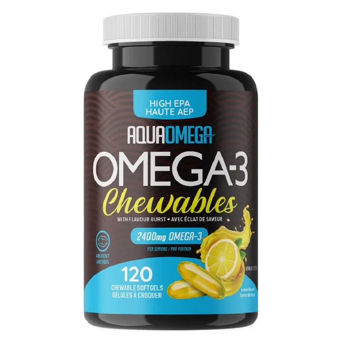 Aqua Omega-3 Fish Oil Chewables Lemon (120 Chewable Softgels) - Top Nutrition and Fitness