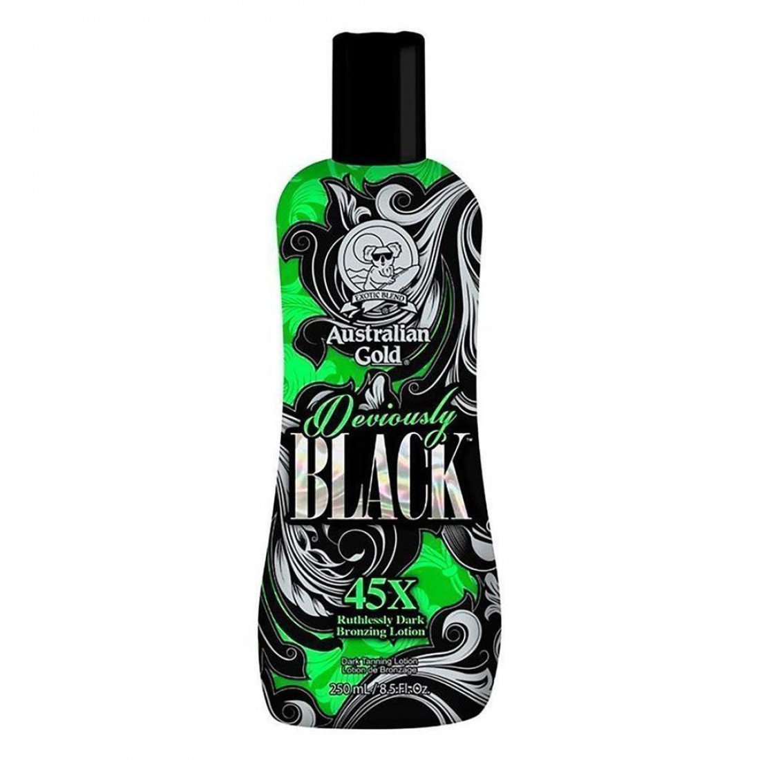 Australian Gold Deviously Bronze 45x indoor tanning bed dark bronzer lotion bottle