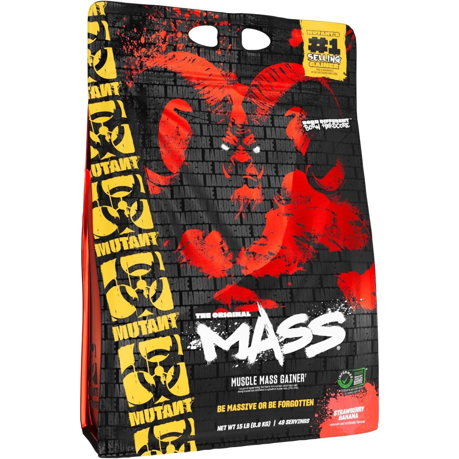 MUTANT Mass Gainer Protein Powder | High-Calorie Weight Gainer (15 lbs) — Strawberry Banana