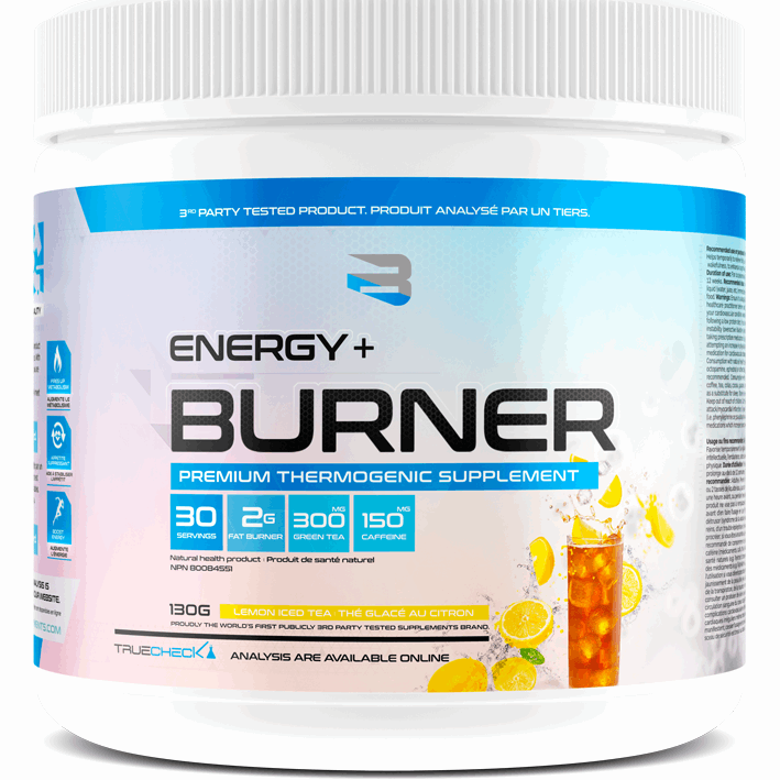 Believe Supplements Energy + Burner - Premium Thermogenic Formula (30 servings) — Lemon Ice Tea