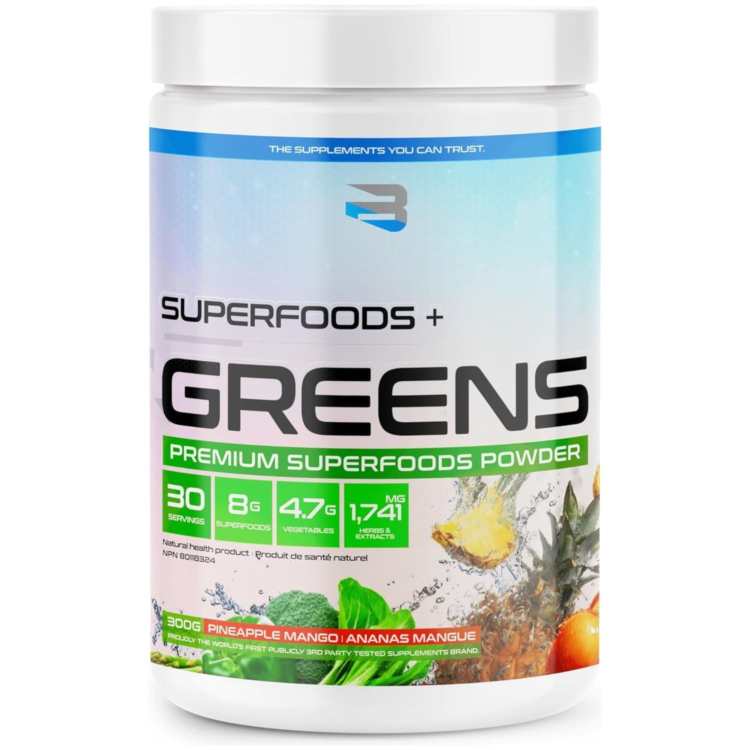 Believe Supplements Organic Greens (30 servings) - Top Nutrition and Fitness