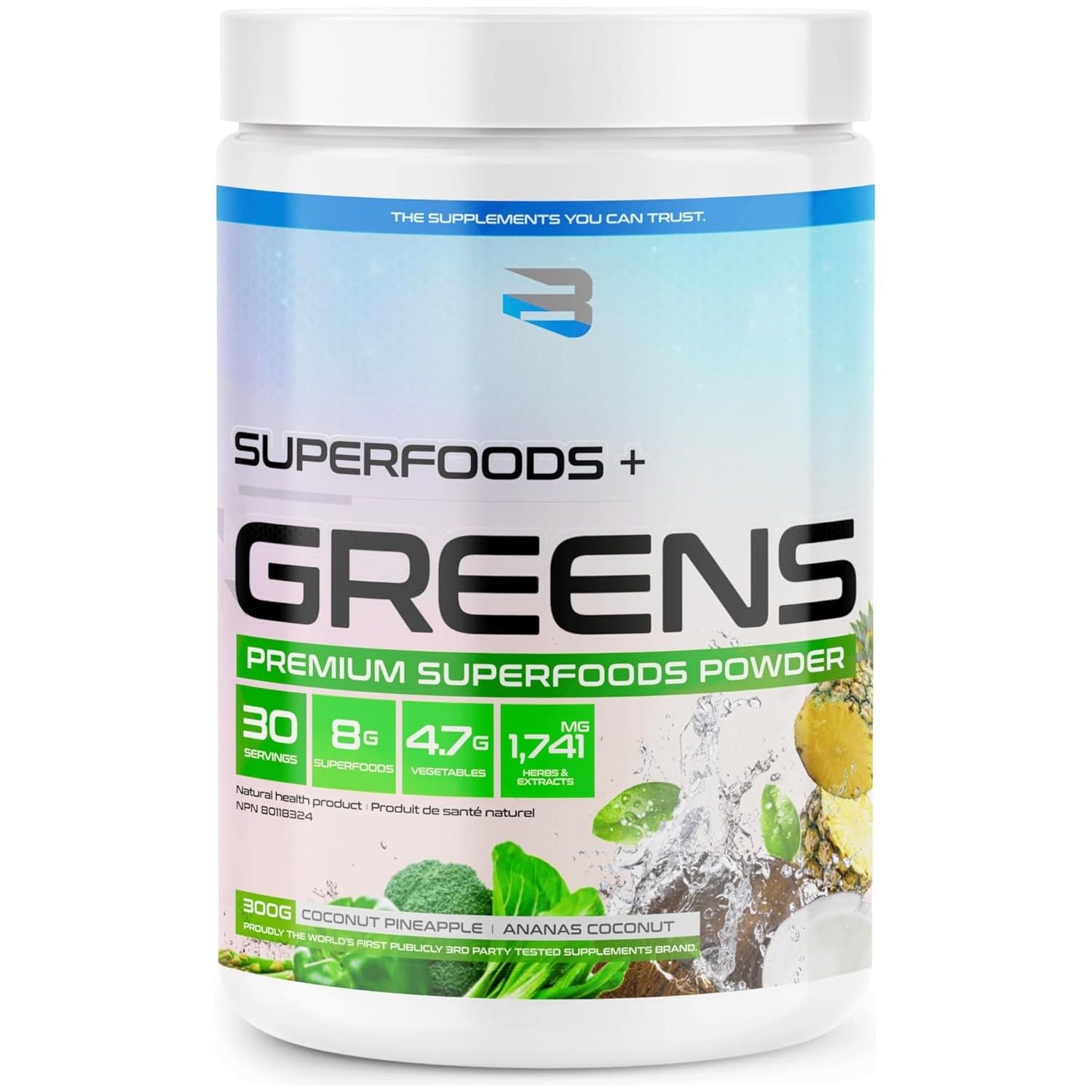 Believe Supplements Organic Greens (30 servings) - Top Nutrition and Fitness