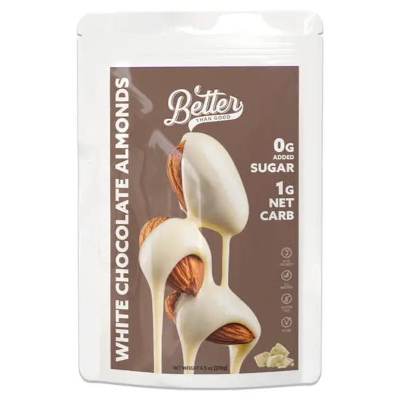 Better Than Good Keto White Chocolate Covered Almonds (6.5oz bag) - Top Nutrition and Fitness