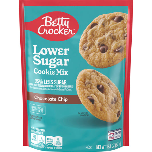 Betty Crocker Lower Sugar Chocolate Chip Cookie Mix (16 servings) - Top Nutrition and Fitness
