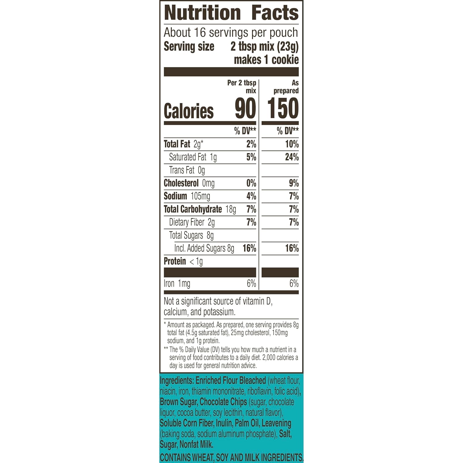 Betty Crocker Lower Sugar Chocolate Chip Cookie Mix (16 servings) - Top Nutrition and Fitness