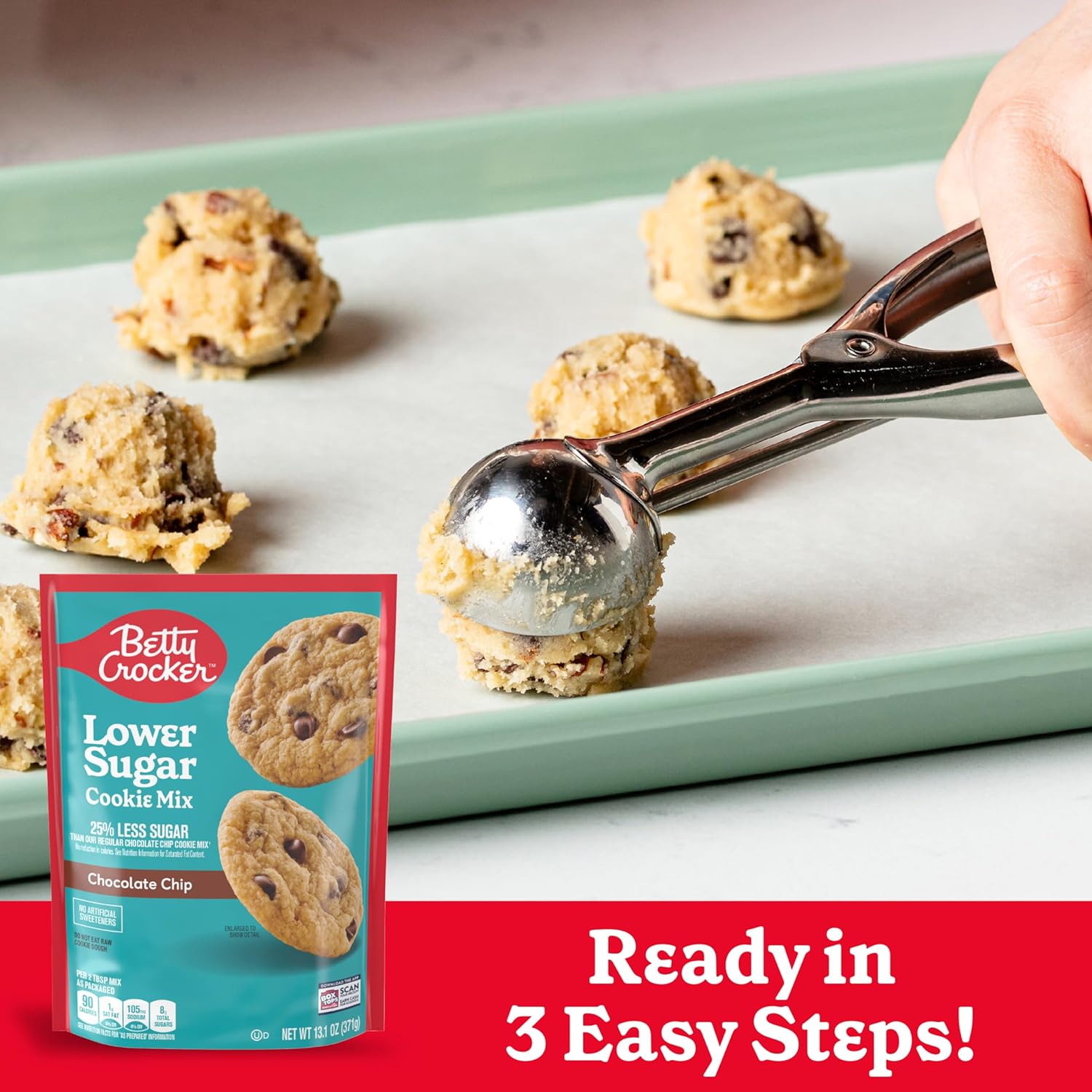 Betty Crocker Lower Sugar Chocolate Chip Cookie Mix (16 servings) - Top Nutrition and Fitness