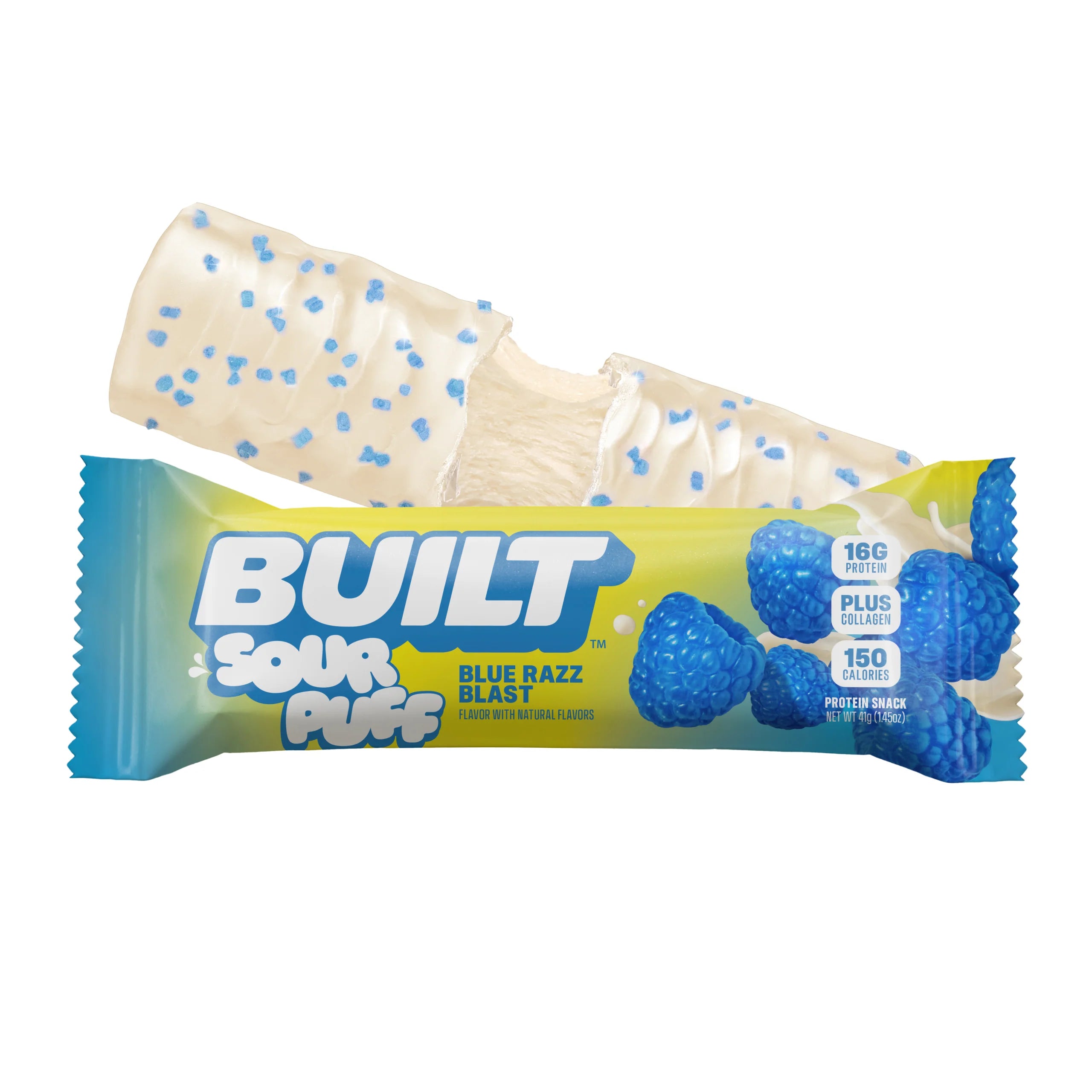 Built Protein Bars & Puffs Bluerazzblast Sourpuff Wrappersourpuff