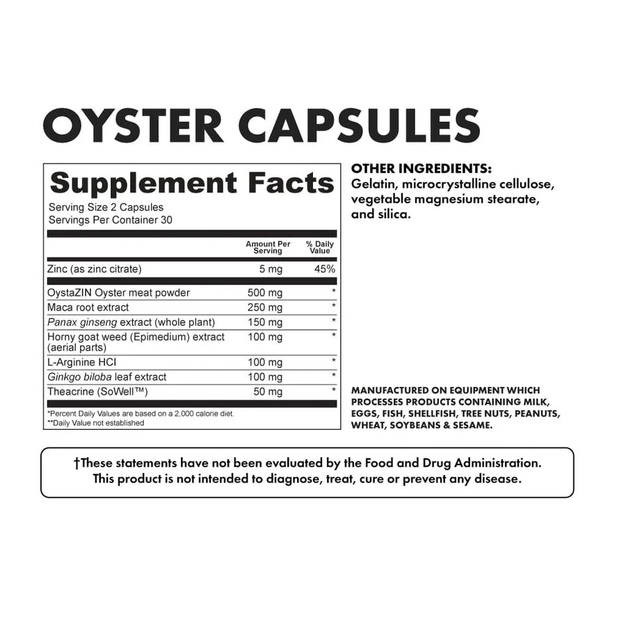Bowmar Nutrition Oyster Capsules (60 capsules) - Top Nutrition and Fitness