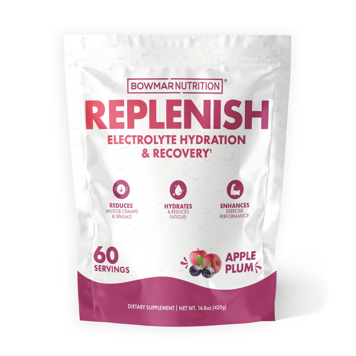 Bowmar Nutrition Replenish Electrolyte Hydration (60 servings) - Top Nutrition and Fitness