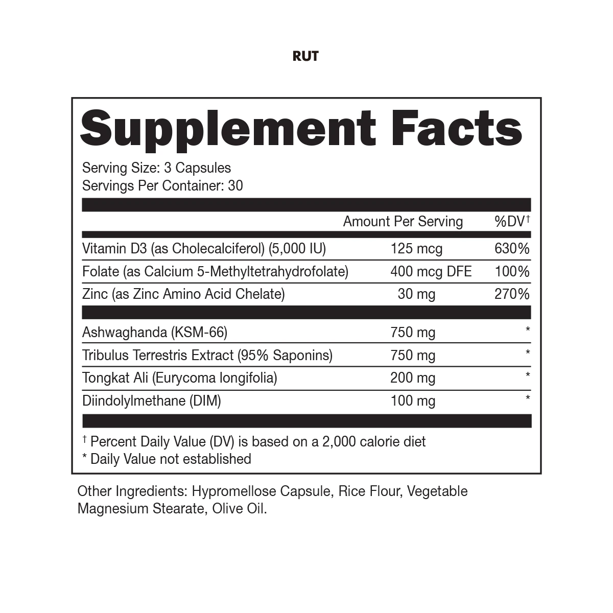 Bucked Up RUT Testosterone Booster (90 capsules) - Top Nutrition and Fitness