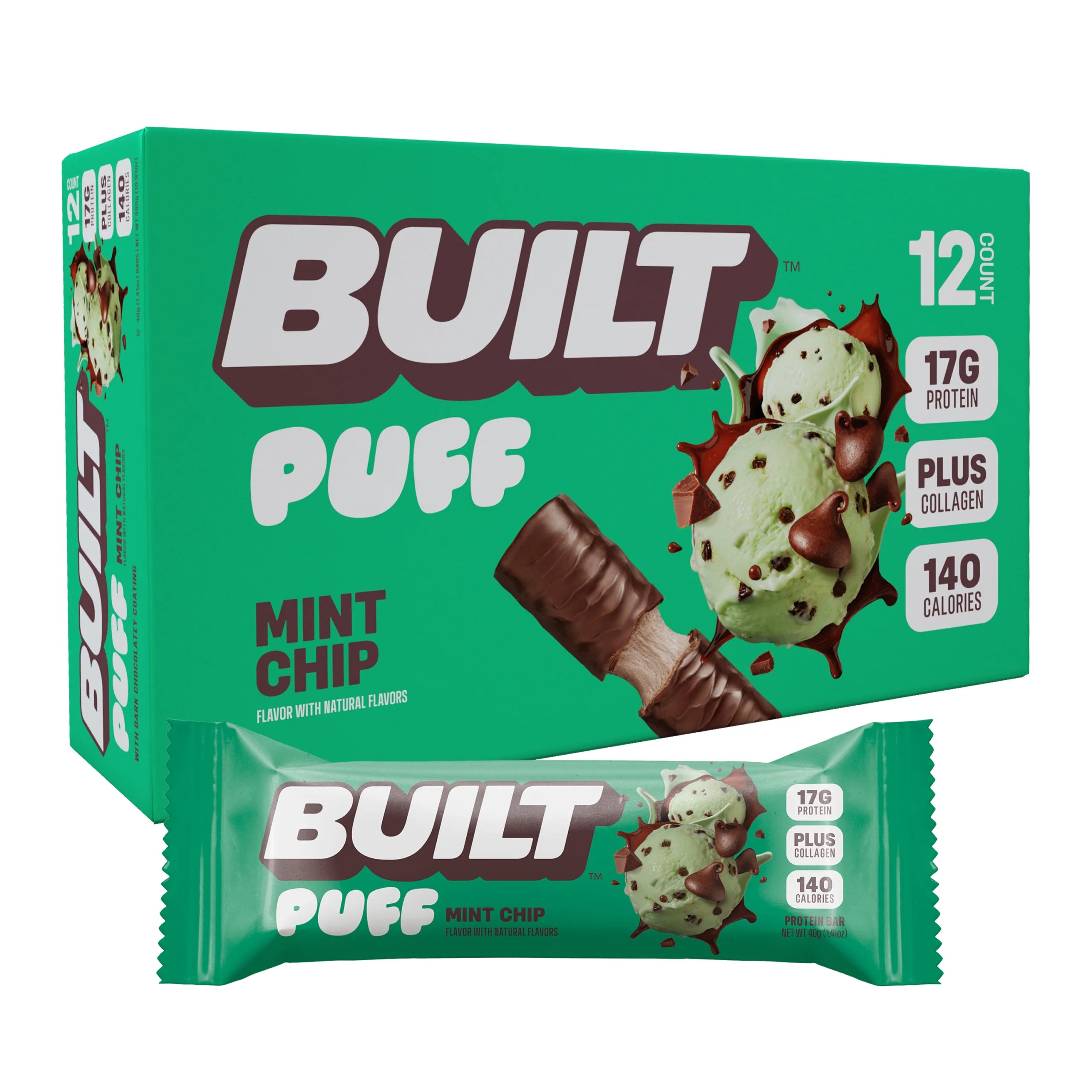 Built Protein Bar PUFFS (1 Box of 12) - Top Nutrition and Fitness