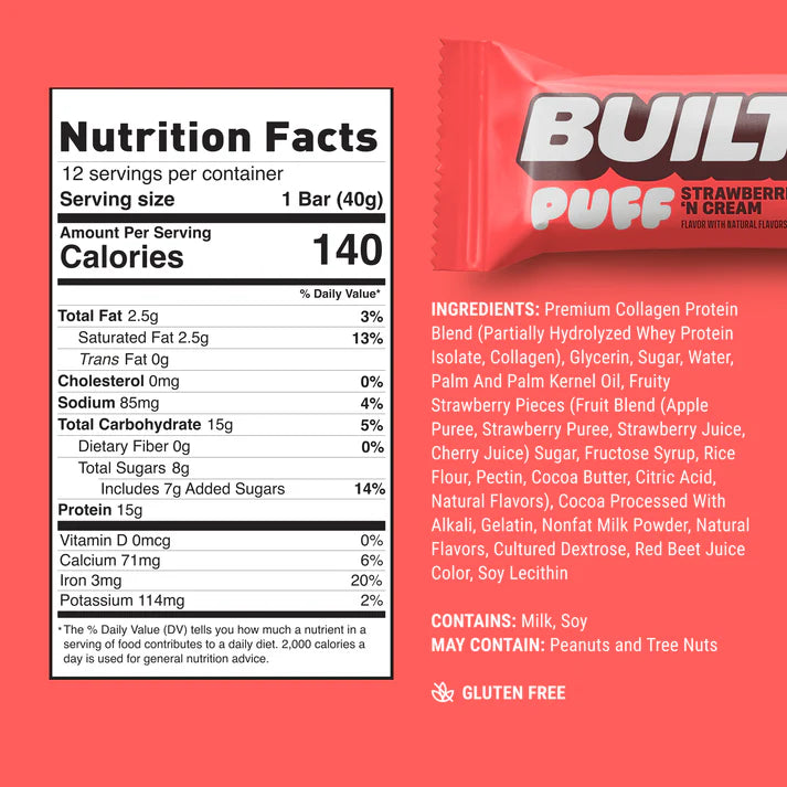 Built Protein Bar PUFFS (1 bar) - Top Nutrition and Fitness