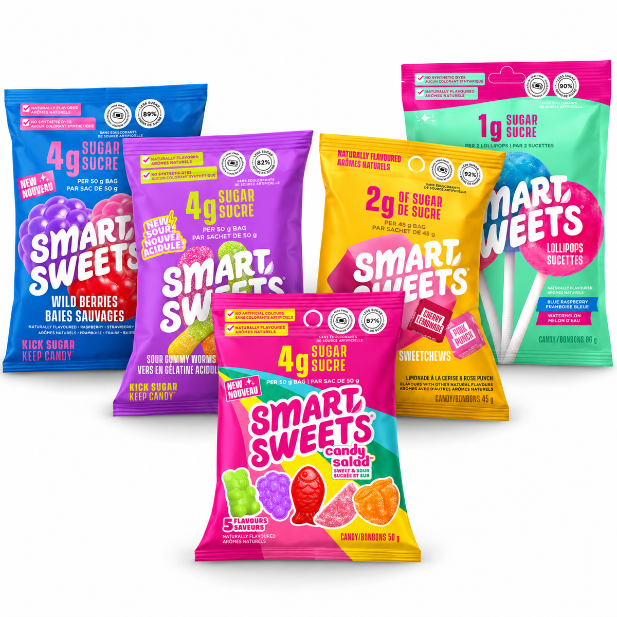 SmartSweets low-sugar candy bag — gummy worms, chews and more with about 3 g sugar